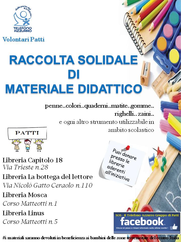 TELEFONO AZZURRO & BAMBINI TERREMOTATI – Operativo a Patti  l’unico Gruppo nella provincia di Messina