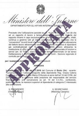 APPROVATA – Il Ministero degli Interni legittima il ruolo della “Ragioniera” a Brolo