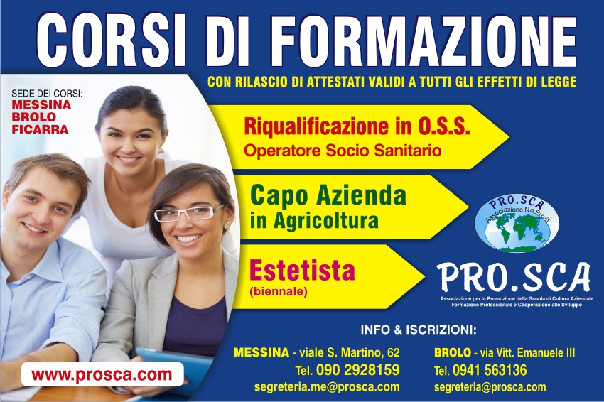 COSTRUIRE UN LAVORO – I corsi di formazione della ProSca tra Brolo, Ficarra e Messina