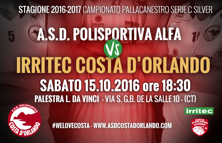 IRRITEC COSTA D’ORLANDO – Big match, la Polisportiva Alfa Catania sul cammino Costa
