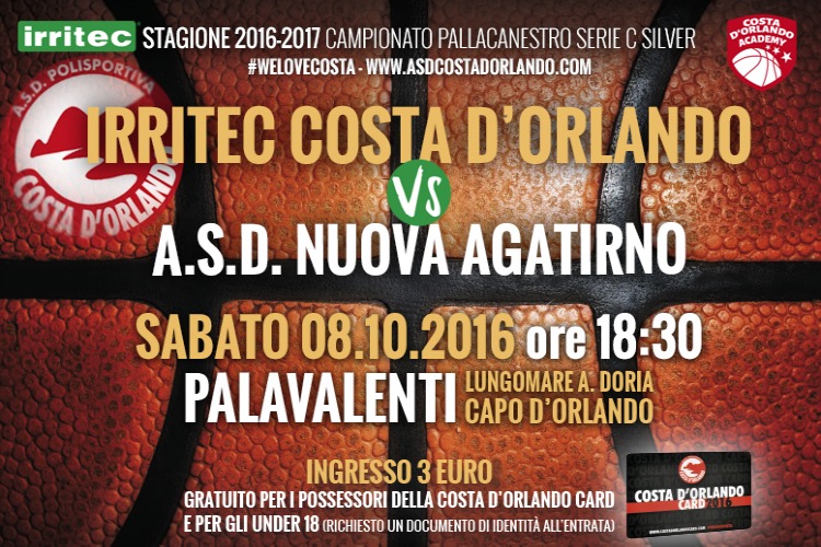 IRRITEC COSTA D’ORLANDO – Esordio casalingo Costa, avversaria la Nuova Agatirno di Jorge Silva Suarez
