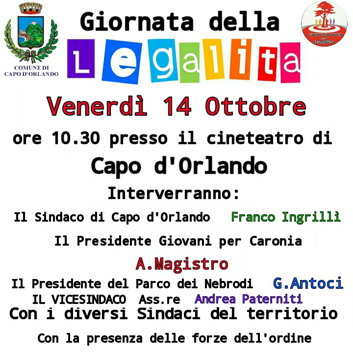 CAPO D’ORLANDO – Movimento Giovani per Caronia ‘Giornata della Legalità’