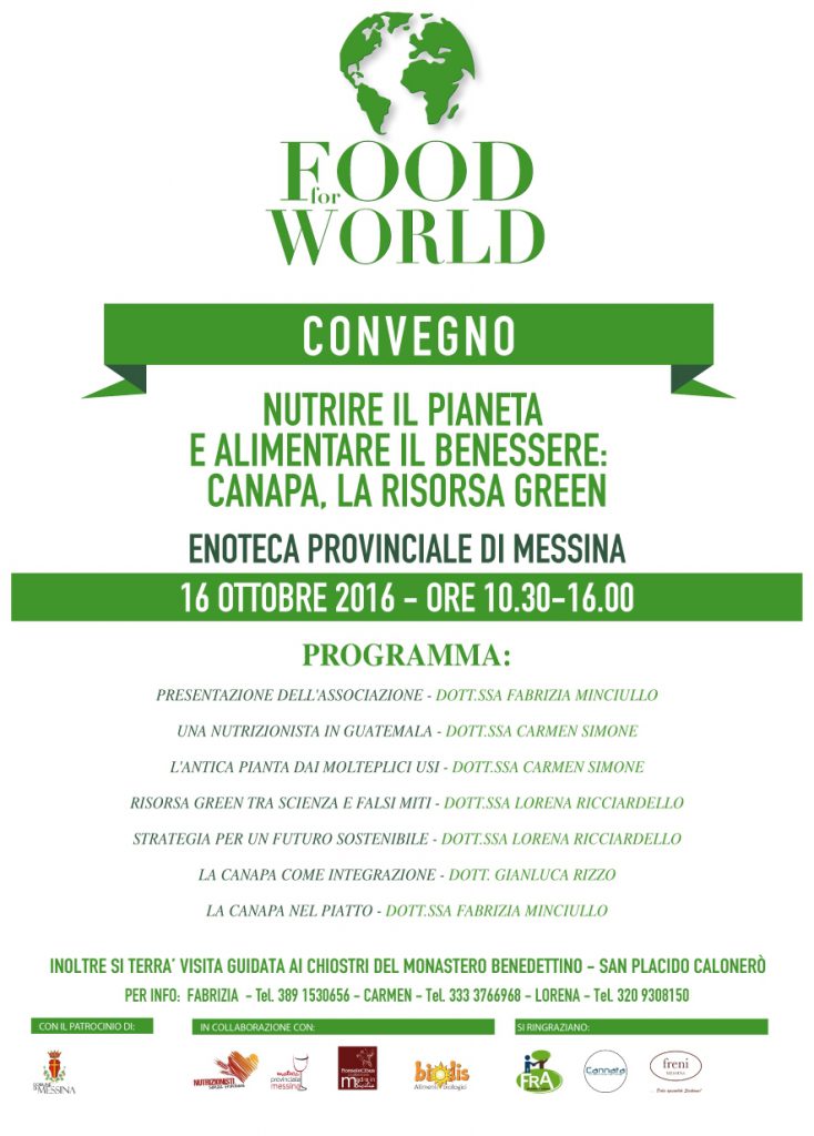 FOOD FOR WORLD – A Messina il 16 ottobre l’aperitivo è sano e solidale