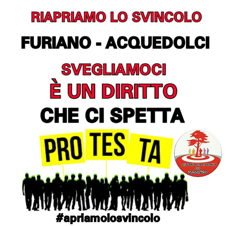 SVINCOLO DI FURIANO – Il movimento Giovani per Caronia guidato da Alessandro Magistro da avvio a una serie di attività di protesta