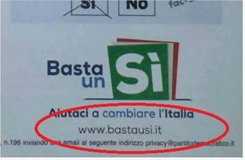 GAFFE REFERENDUM COSTITUZIONALE – Nella lettera agli Italiani all’Estero, Renzi sbaglia, e il link porta al #NO