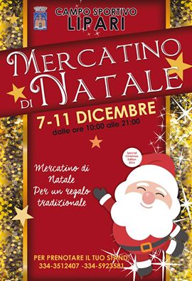 NATALE A LIPARI – Il Mercatino dal 7 all’11 dicembre. C’è ancora tempo per prenotare gli spazi espositivi