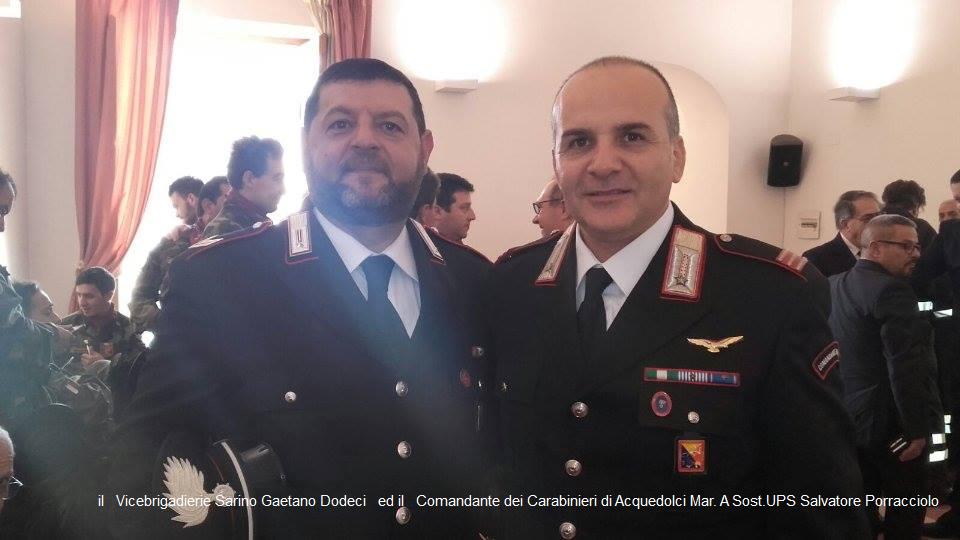 RICONOSCIMENTI – Il premio “IDRIA” 2016 conferito al Comandante e al Vicebrigadiere della stazione dei carabinieri di Acquedolci