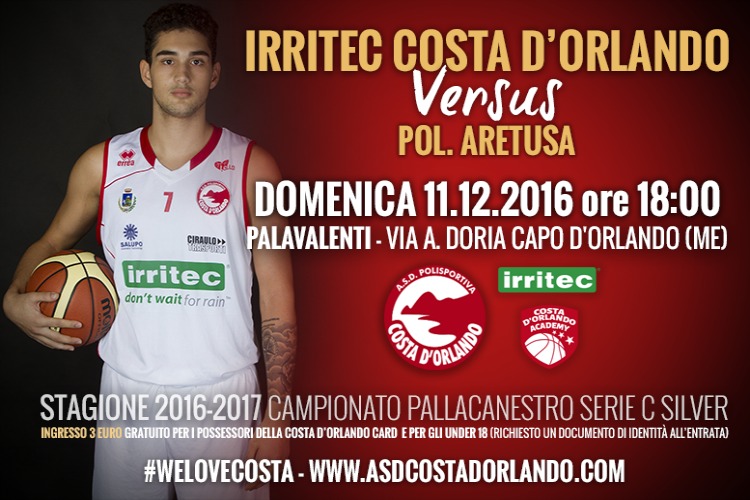 IRRITEC COSTA D’ORLANDO – Domenica al PalaValenti contro la Polisportiva Aretusa