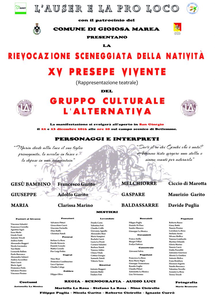 GIOIOSA MAREA – XV Presepe vivente, rievocazione sceneggiata della Natività a San Giorgio