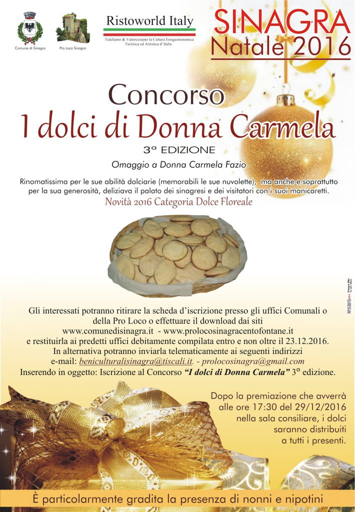 SINAGRA – 3° Concorso “3 Dolci di donna Carmela”