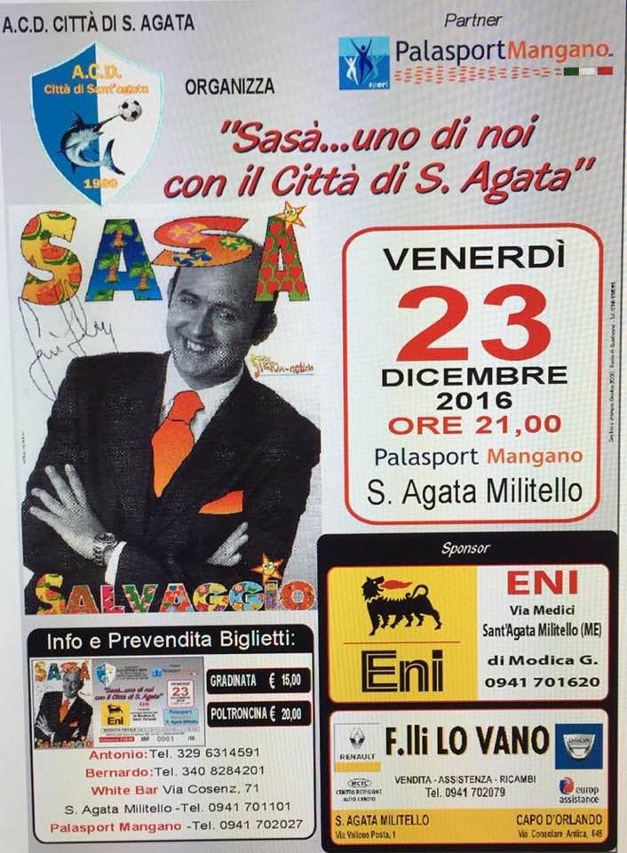 SANT’AGATA MILITELLO – Città di S.Agata & Sasà Salvaggio fanno squadra