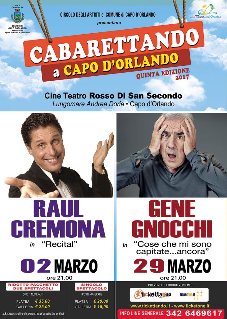 CAPO D’ORLANDO – Grandi nomi per la quinta edizione di “Cabarettando”