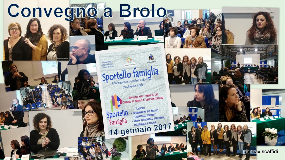 BROLO – Nomi e foto del convegno sullo “Sportello Famiglia” promosso dall’amministrazione comunale e dall’associazione Il Caleidoscopio
