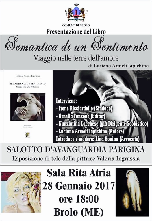 LUCIANO ARMELI IAPICHINO –  Il 28 Gennaio, presenterà a Brolo il suo ultimo saggio