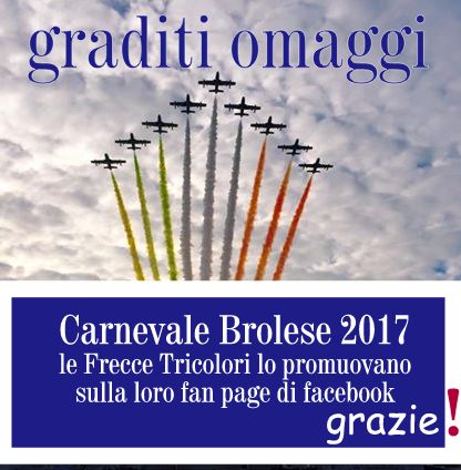 FRECCE TRICOLORI – Un hashtag per promuovere il carnevale brolese
