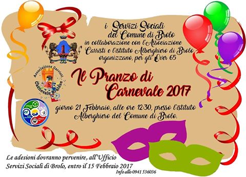 OVER A CARNEVALE – A Brolo con loro il pranzo all’Alberghiero, con Carristi e Amministrazione Comunale