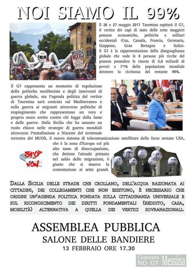 NO AL G7 DI TAORMINA – Per una nuova agenda politica