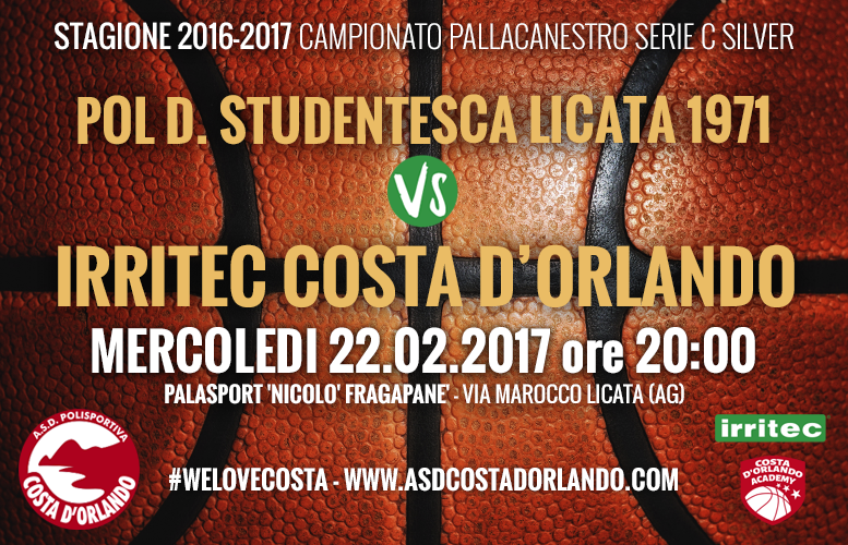 IRRITEC COSTA D’ORLANDO – E’ Licata l’avversaria Costa ventitreesimo turno di C Silver