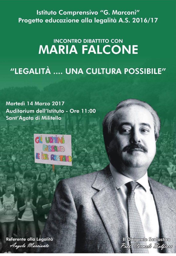SCUOLE ATTENTE – All’I.C. Marconi di Sant’Agata Militello si parlerà di “Legalità… una cultura possibile”
