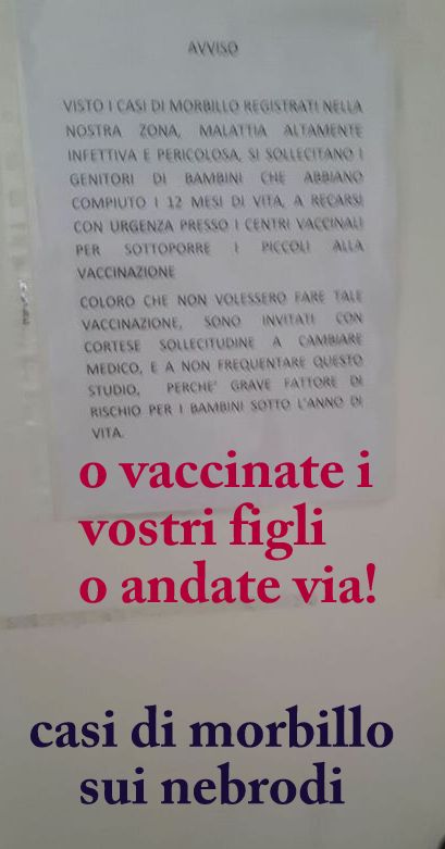 PEDIATRI & VACCINI – Se non vaccinate i vostri figli… siete pregati di andarvene