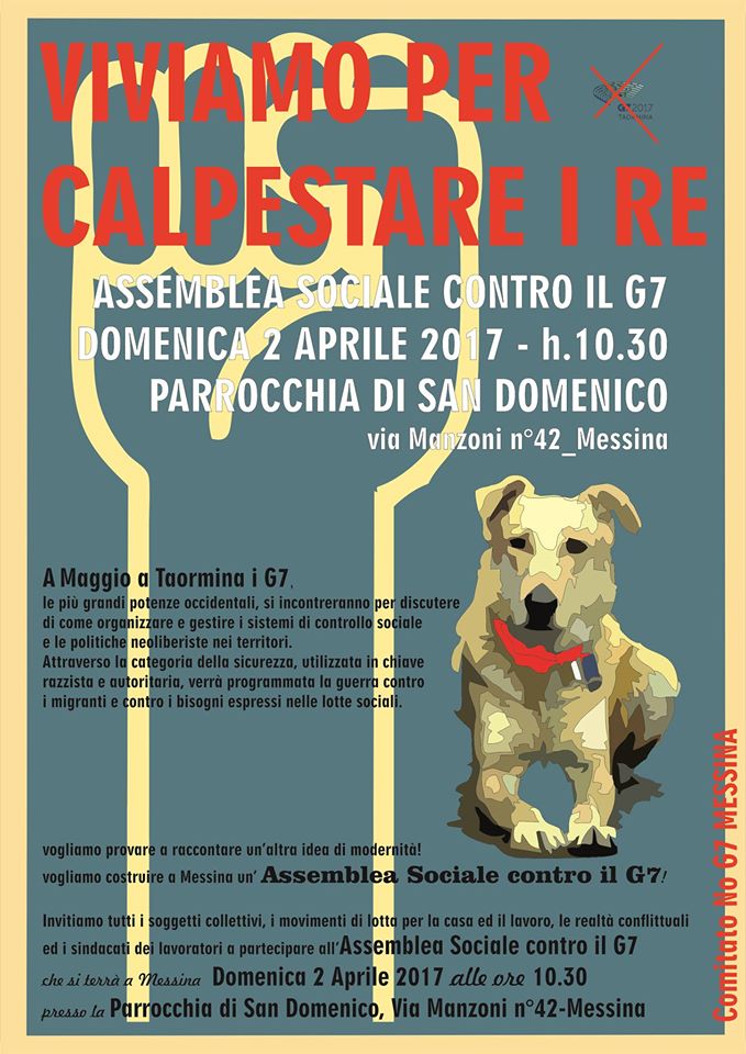 NO G7 – “Viviamo per calpestare i re” assemblea sociale contro il G7