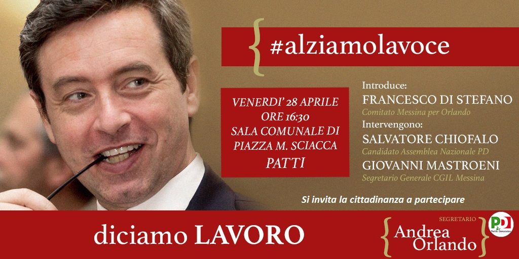 PRIMARIE PD – A Patti si parlerà della mozione Orlando