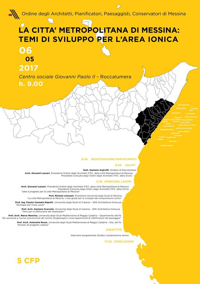 ARCHITETTI – Strategie di sviluppo ‘La città metropolitana di Messina: temi di sviluppo per l’area ionica’