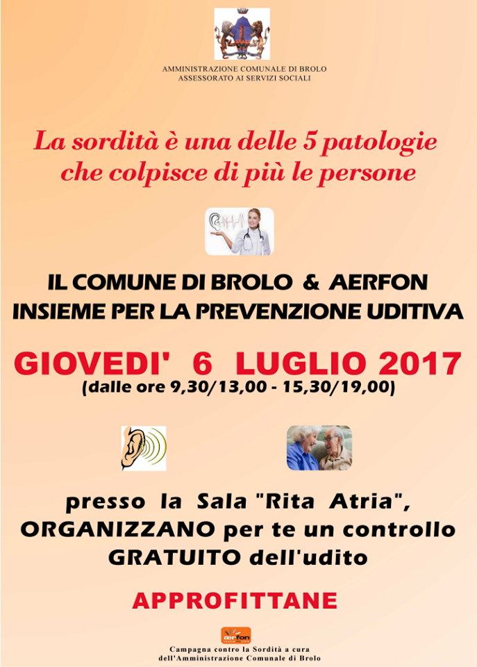 PREVENIRE LA SORDITA’ – Un’altra giornata sulla Salute a Brolo