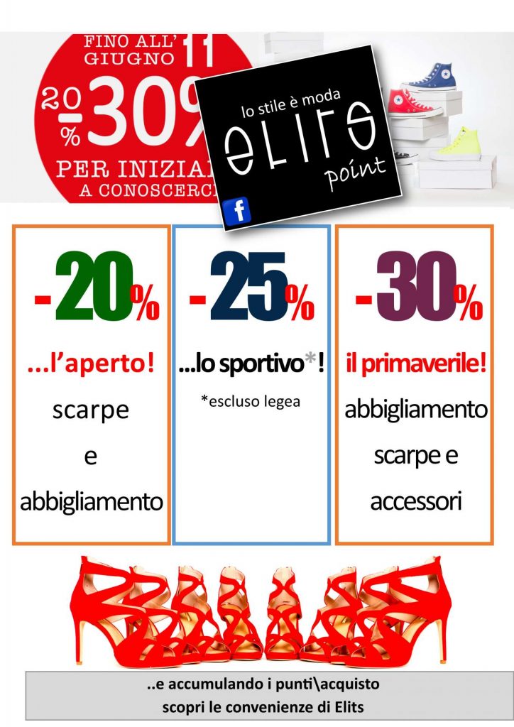 ANTICIPAZIONI – Ecco le promozioni di Elits… che inaugura oggi il suo store a Gliaca di Piraino