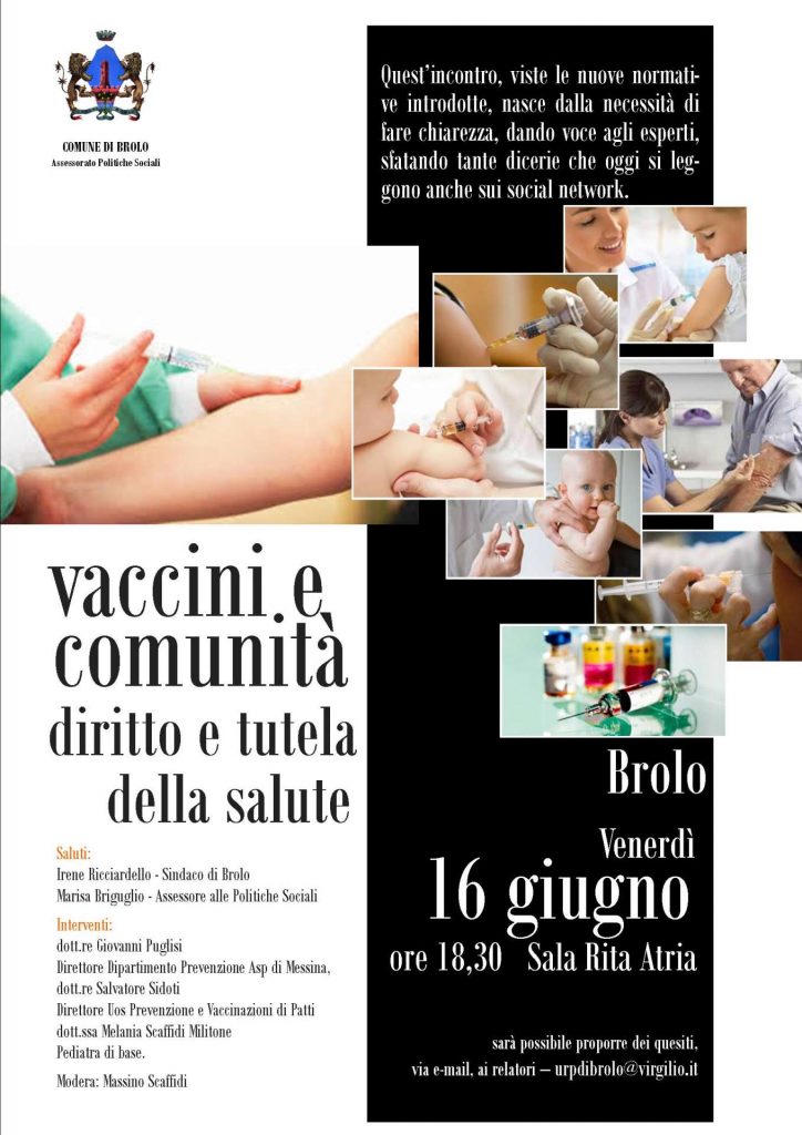 INCONTRI A BROLO – “Vaccini e Comunità. Diritto e Tutela della Salute”