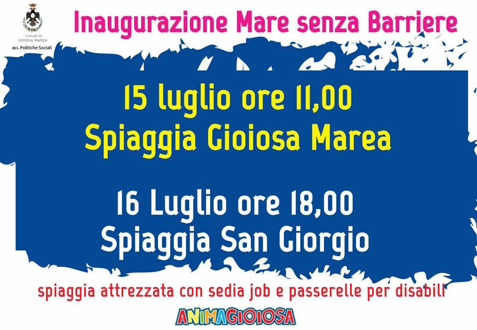 GIOIOSA MAREA – Mare senza barriere