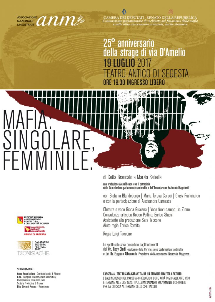 PAOLO BORSELLINO – “MAFIA: SINGOLARE, FEMMINILE” di Cetta Brancato e Marzia Sabella