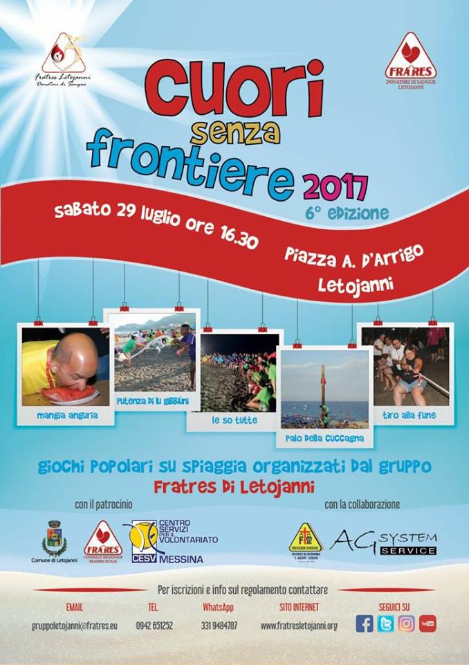 GIOCHI IN.. FRATRES – A Letojanni la VI edizione di “Cuori Senza Frontiere”
