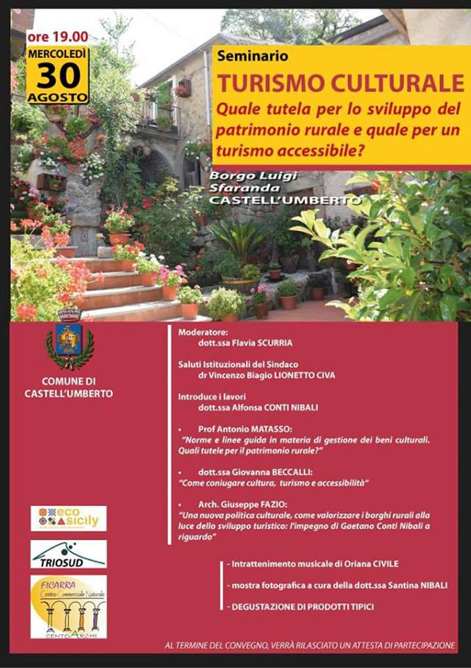 SEMINARI – A Castell’Umberto si parla di turismo culturale