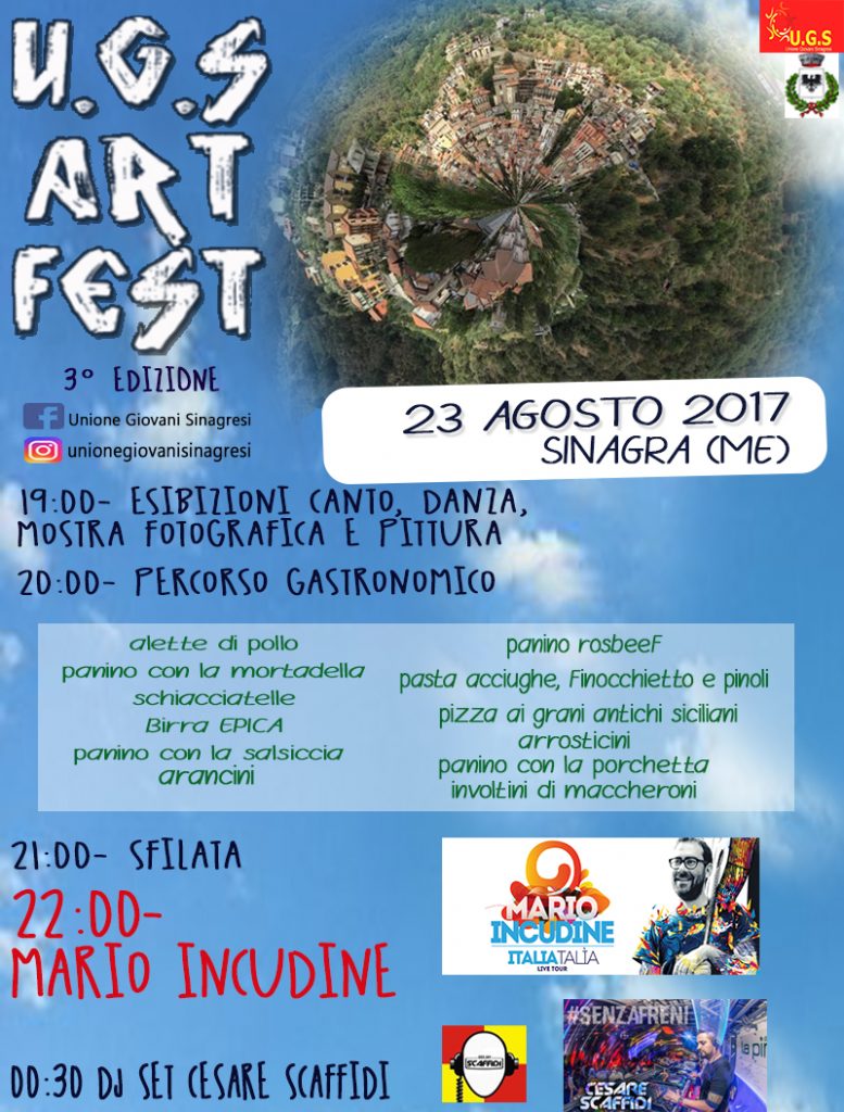 SINAGRA – Al via la terza edizione di “U.G.S. Art fest”