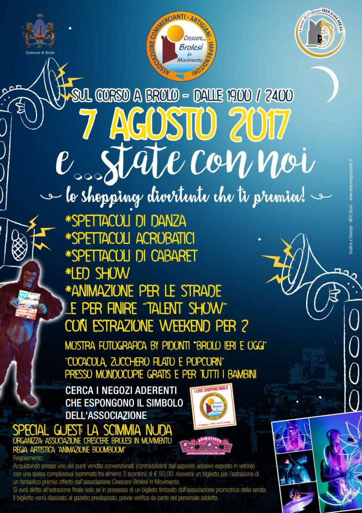 E…STATE CON NOI – A Brolo i Commercianti premiano chi “li sceglie”. Una grande serata il 7 agosto
