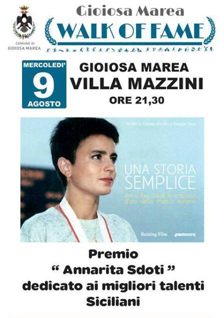 GIOIOSA MAREA – Walk of fame 2017 dedicato ad Annarita Sidoti
