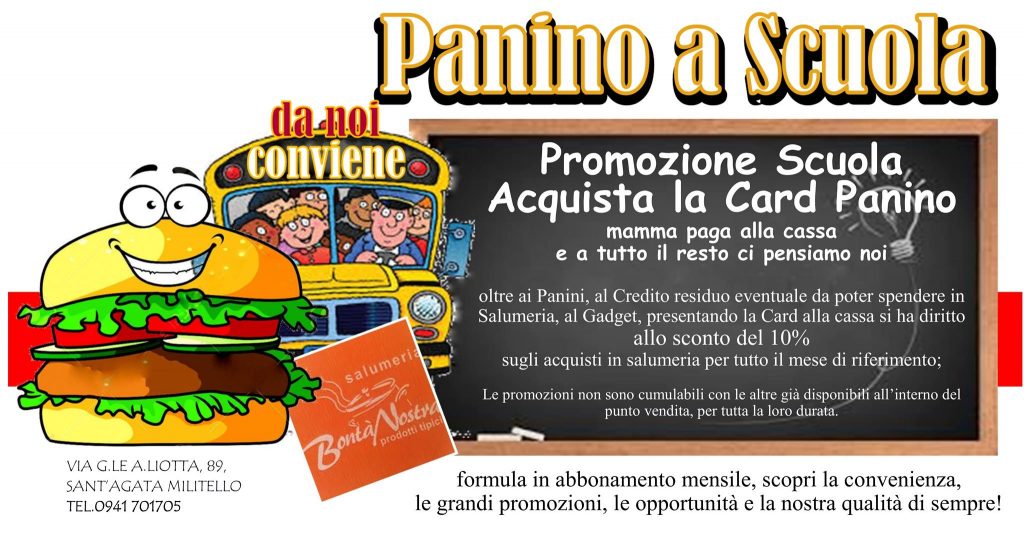 BONTA’ NOSTRA – Spuntino a scuola? Con la Carta Scuola Bontà Nostra ci pensiamo noi!