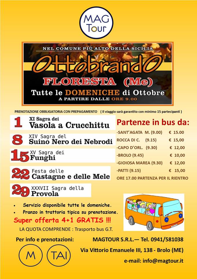 OTTOBRANDO IN BUS – A Floresta con i servizi della Mag Tour di Brolo