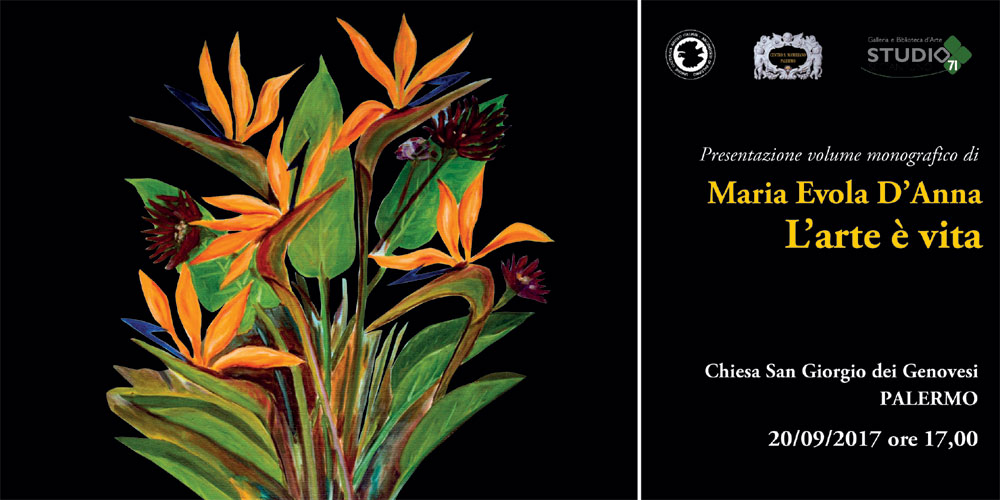 ARTE A PALERMO – Presentazione monografia Maria Evola D’Anna; “L’Arte è vita”
