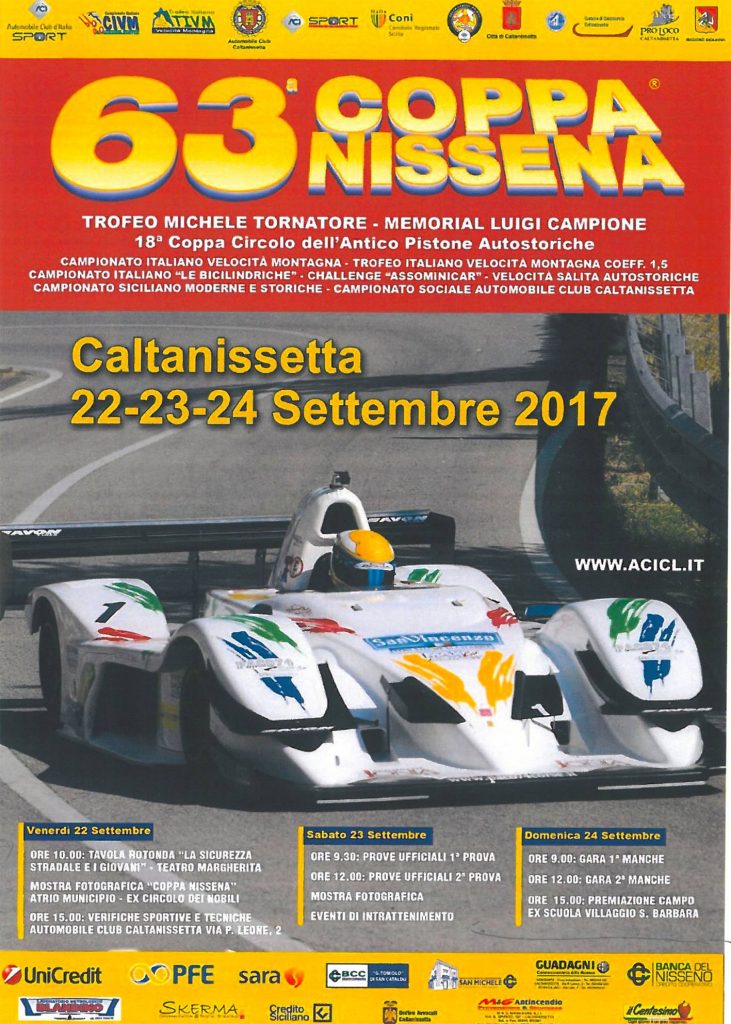 RALLY – 63^ Coppa Nissena Superata quota 170 iscritti