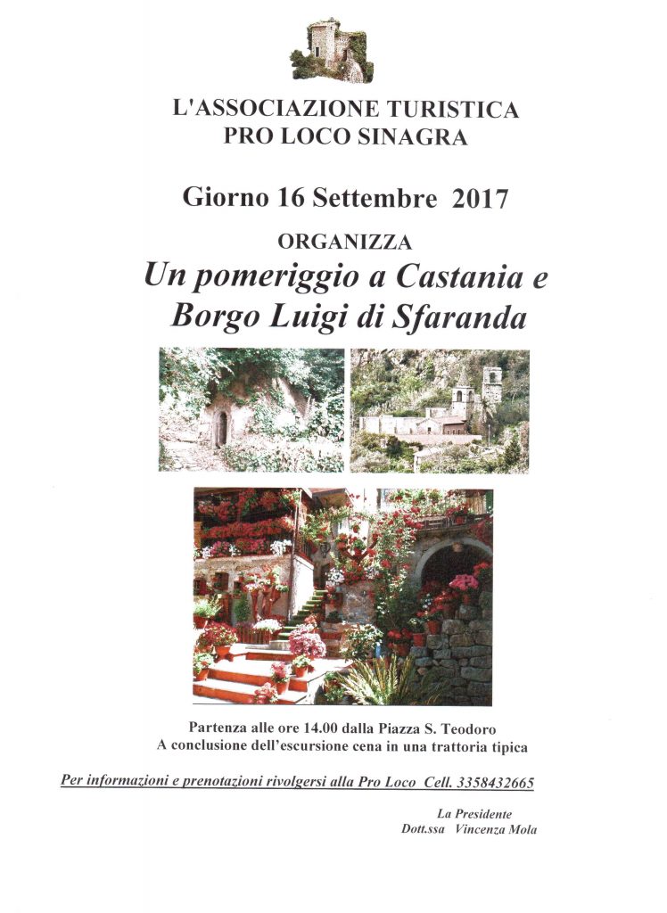 SINAGRA – Un pomeriggio a Castania e borgo Luigi di Sfaranda