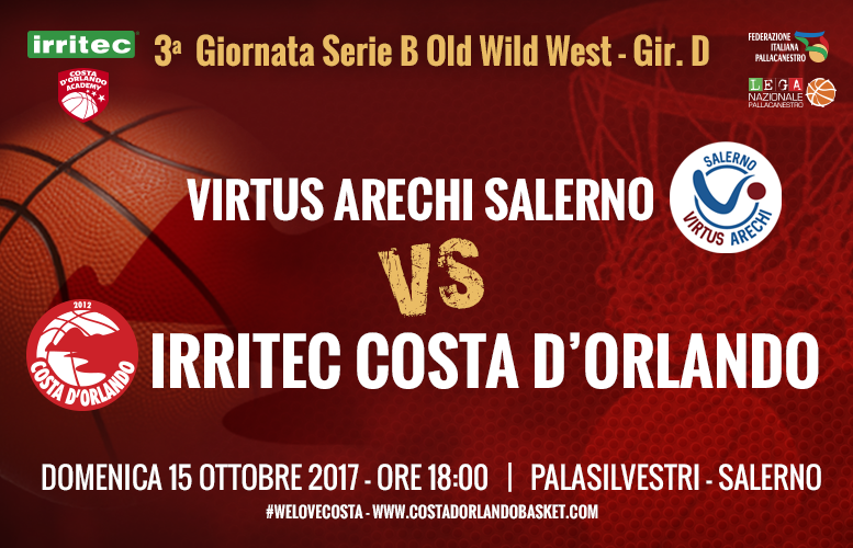 IRRITEC COSTA D’ORLANDO – Terza di campionato a Salerno contro la Virtus Arechi