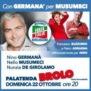 NELLO MUSUMECI – A Brolo domenica nella kermesse al palatenda di Nino Germanà