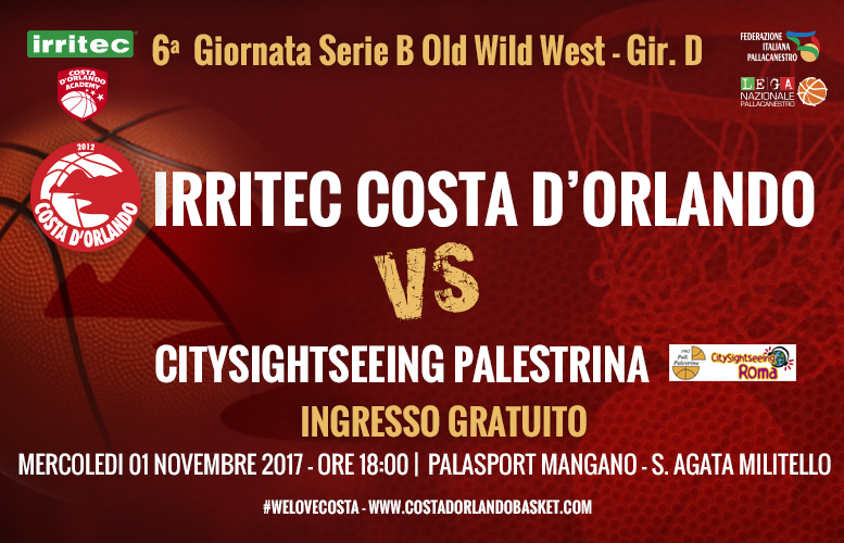 IRRITEC COSTA D’ORLANDO – Costa di nuovo in campo, arriva la corazzata Palestrina