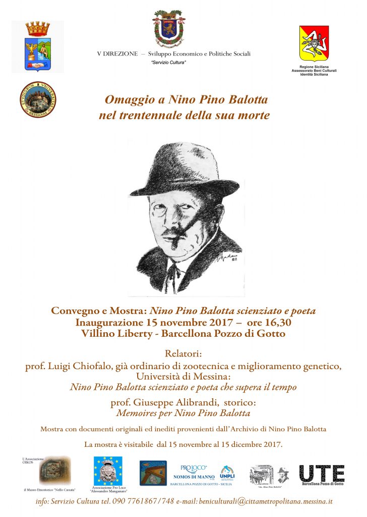 BARCELLONA P.G. – Al Villino Liberty omaggio a “Nino Pino Balotta scienziato e poeta”