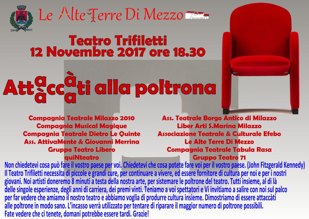 TEATRO – Al Trifiletti di Milazzo: Attàccàti  alla poltrona