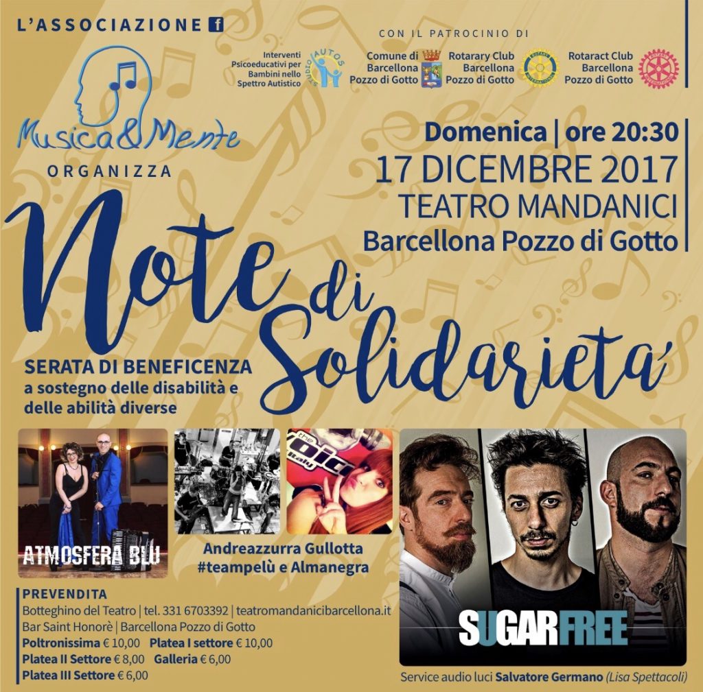 SUGARFREE – La band tra gli ospiti di “Note di solidarietà”