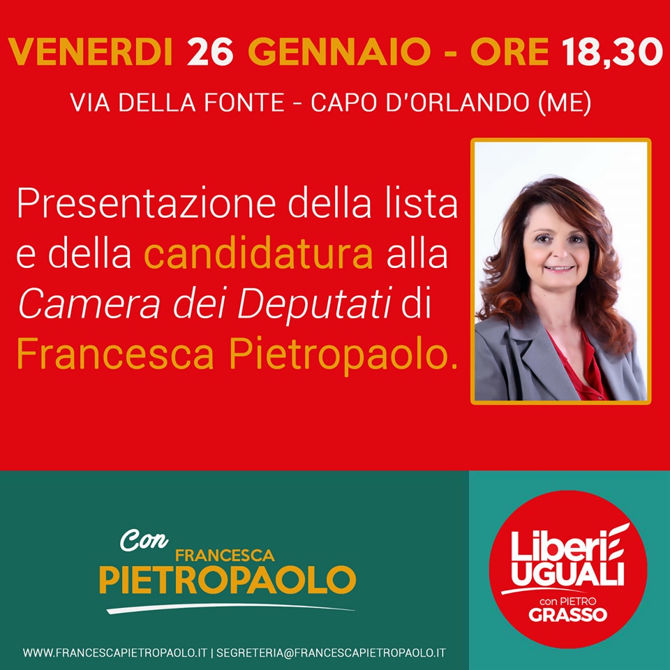 APPUNTAMENTI ELETTORALI – Francesca Pietropaolo si presenta agli elettori