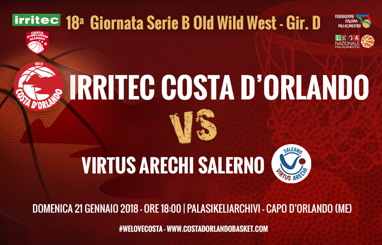 IRRITEC COSTA D’ORLANDO – Domenica contro Salerno al PalaSikeliArchivi e porte aperte